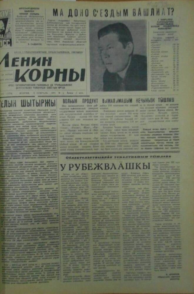 Газета Ленин корны 1971г. № 15 (5179)