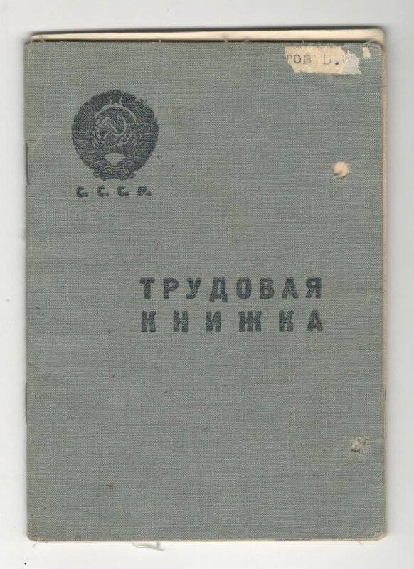 Документ. Книжка трудовая инженера-металлурга, Жгутова В.С. (вкладыш)