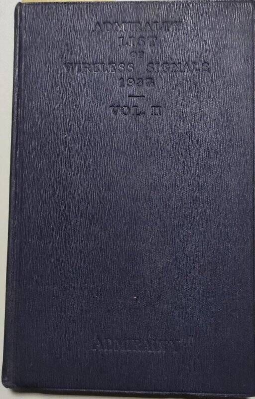 Книга. Справочник морского министерства. Т. II. - Лондон, 1937 год.