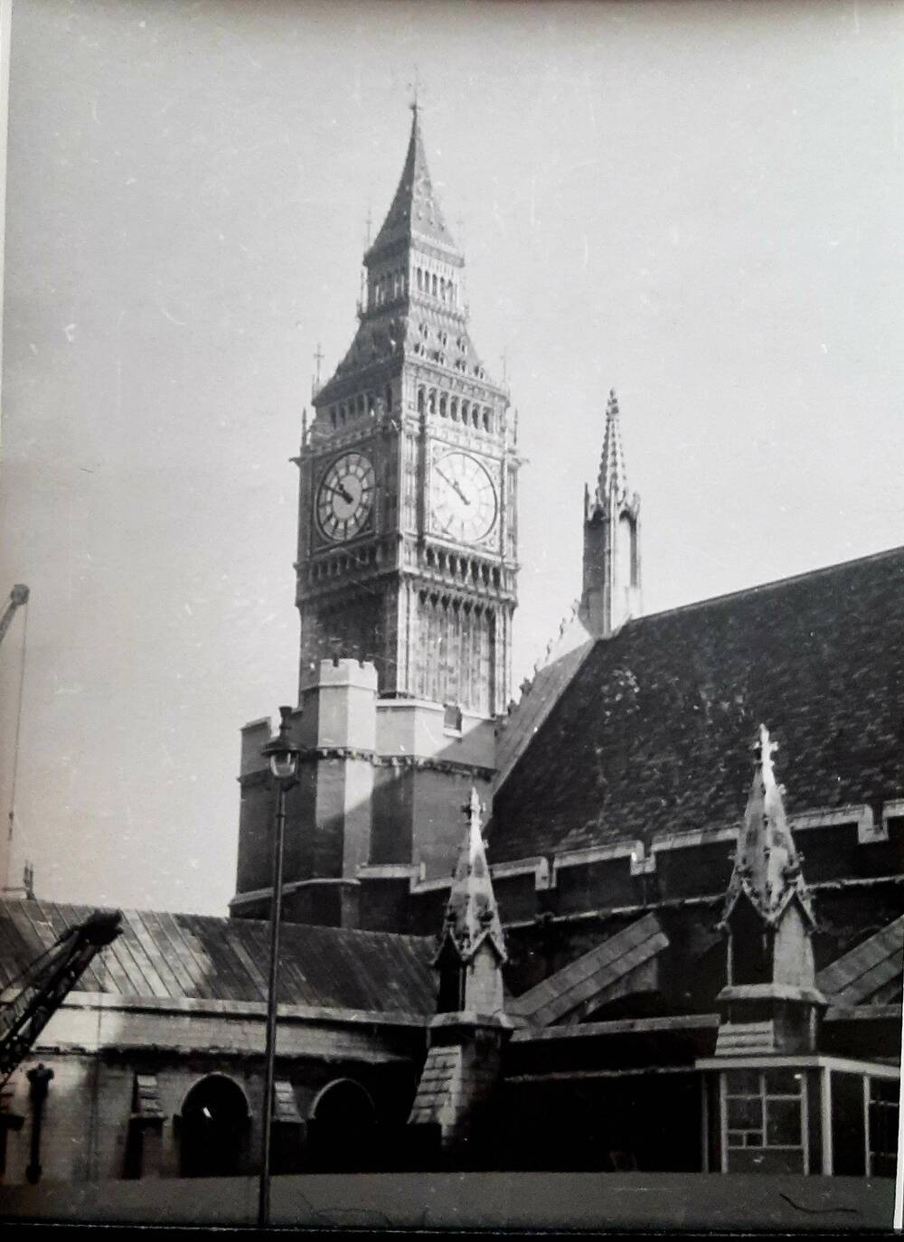 фотография. Большой Бен на здании Парламента. Англия, ноябрь 1973