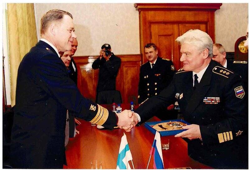 Фотография. Прием командующего БФ Егоровым В.Г. делегации ВМС Финляндии