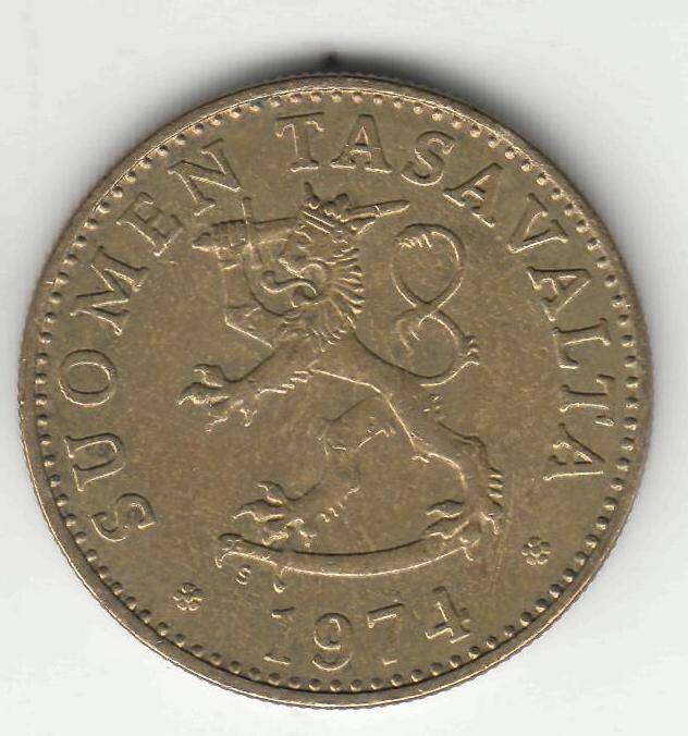 Монета 50 пенни 1974 г. Финляндия.
