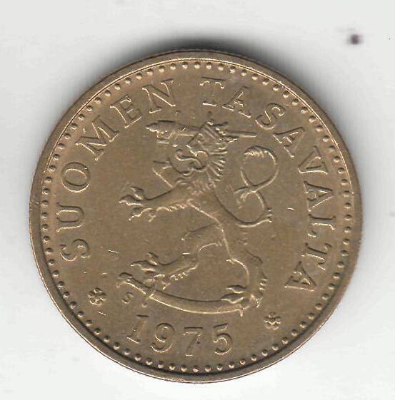 Монета 10 пенни 1975 г. Финляндия.
