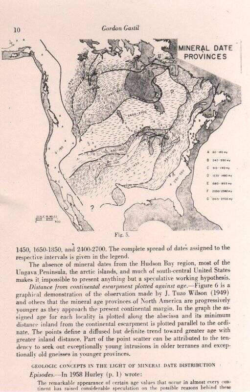 Фотокопия черно-белая. Карта геологическая с надписью на иностранном языке с издательства «Геология концепции в свете минерала»
