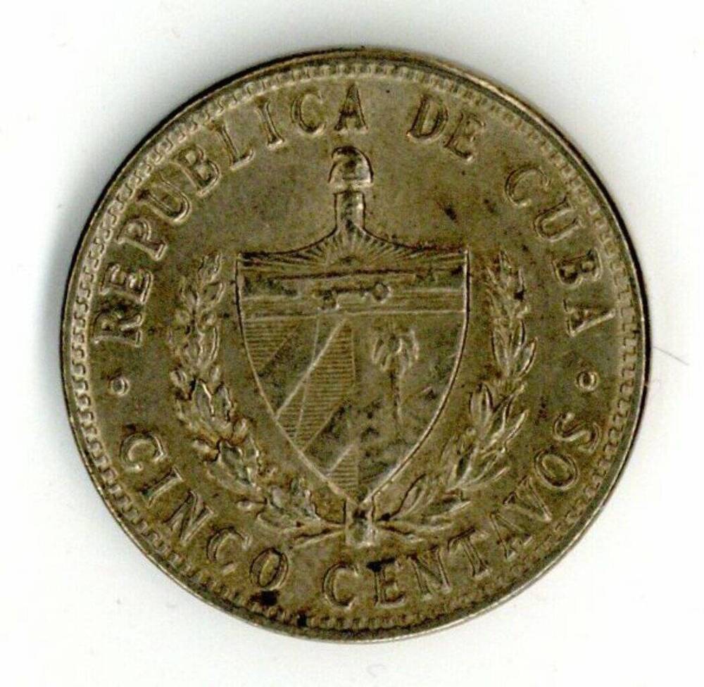 Монета 5 сентаво. Куба. 1961 г.