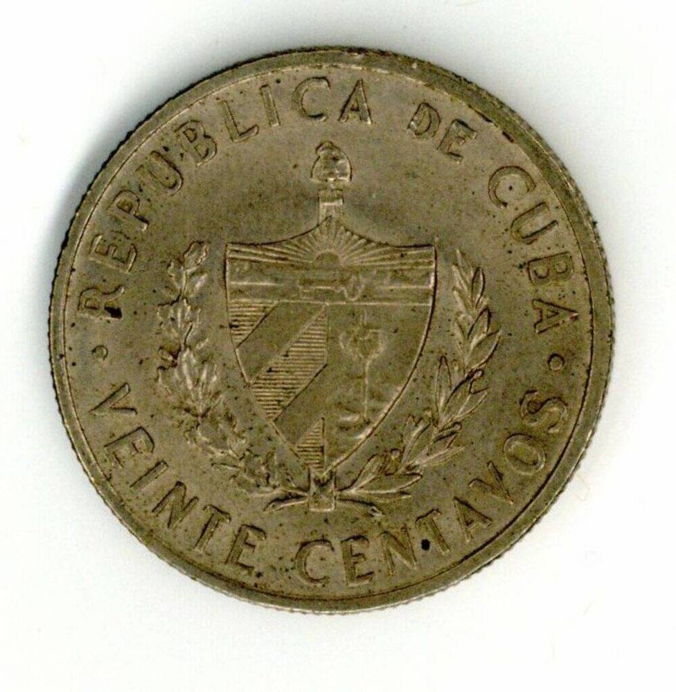 Монета 20 сентаво. Куба. 1962 г.