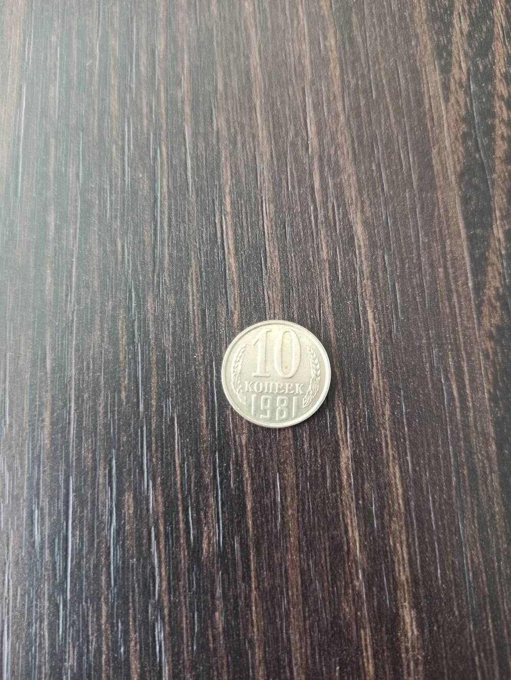 Нумизматика. Монета СССР достоинством 10 копеек 1981 года.