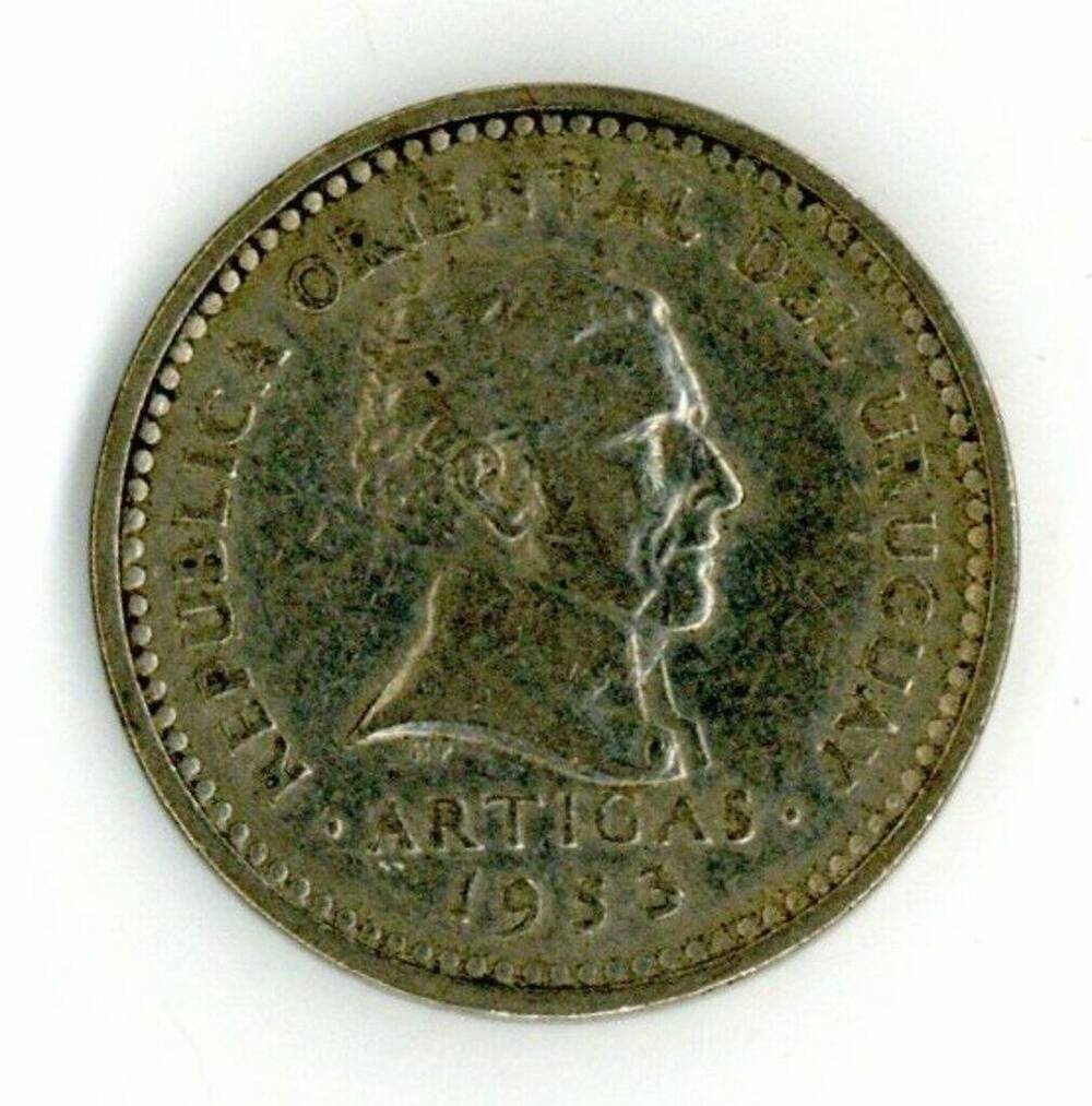 Монета 5 сентесимо. Уругвай. 1953 г.
