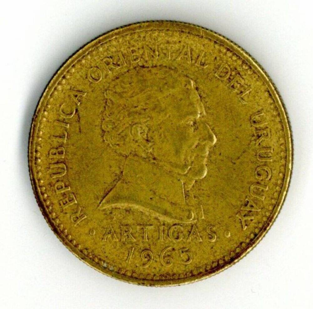 Монета 1 песо. Уругвай. 1965 г.
