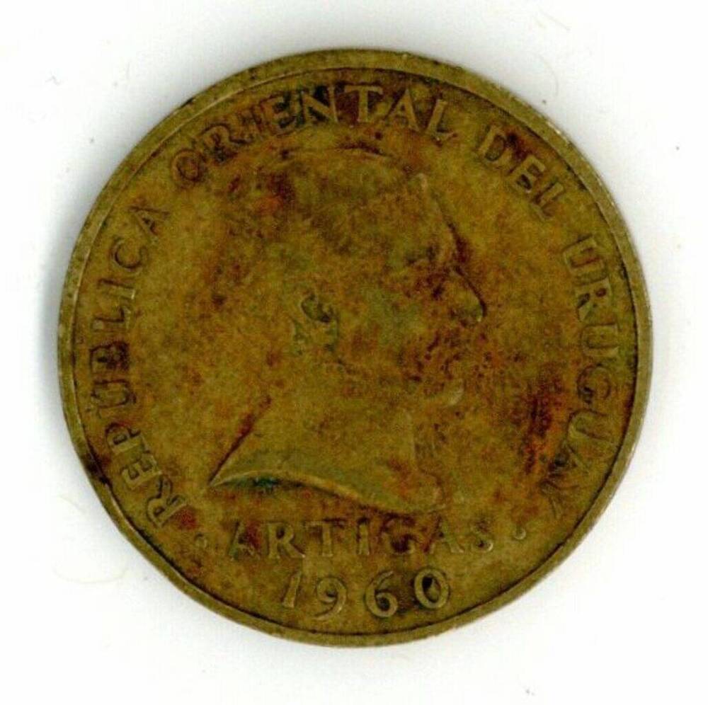 Монета 5 сентесимо. Уругвай. 1960 г.
