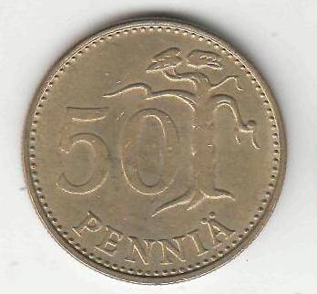 Монета 50 пенни 1978 г. Финляндия.