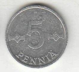 Монета 5 пенни 1979 г. Финляндия.