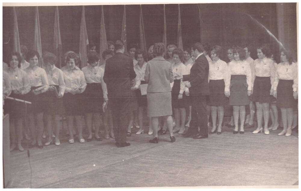 Фото чёрно-белое, групповой снимок, посвящение в рабочий класс, ОРС, 1971 г., Пенза - 19
