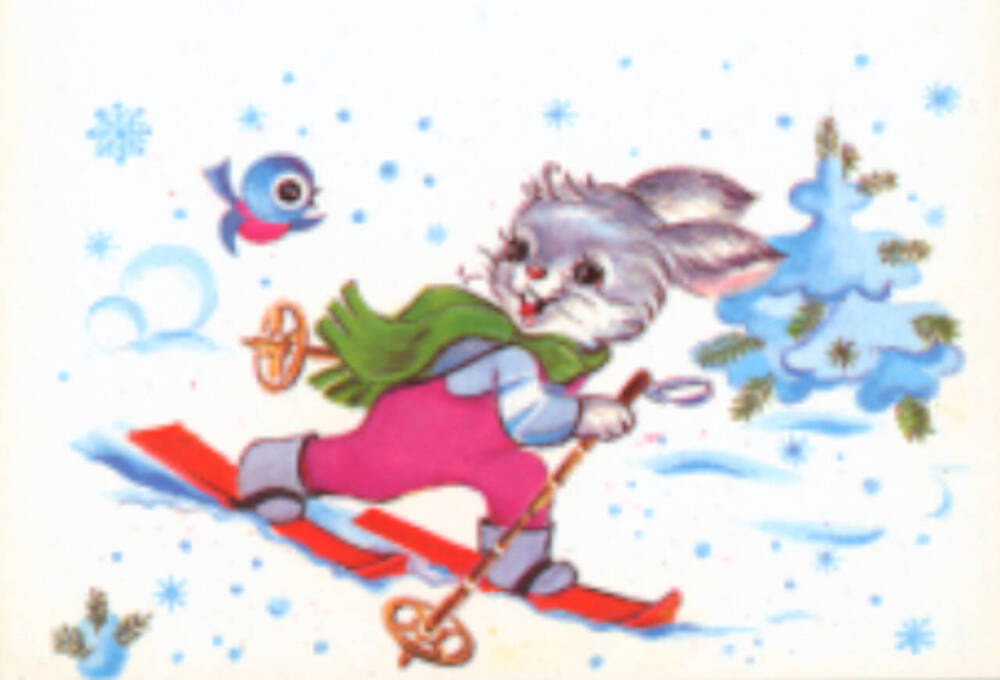 Заяц на лыжах