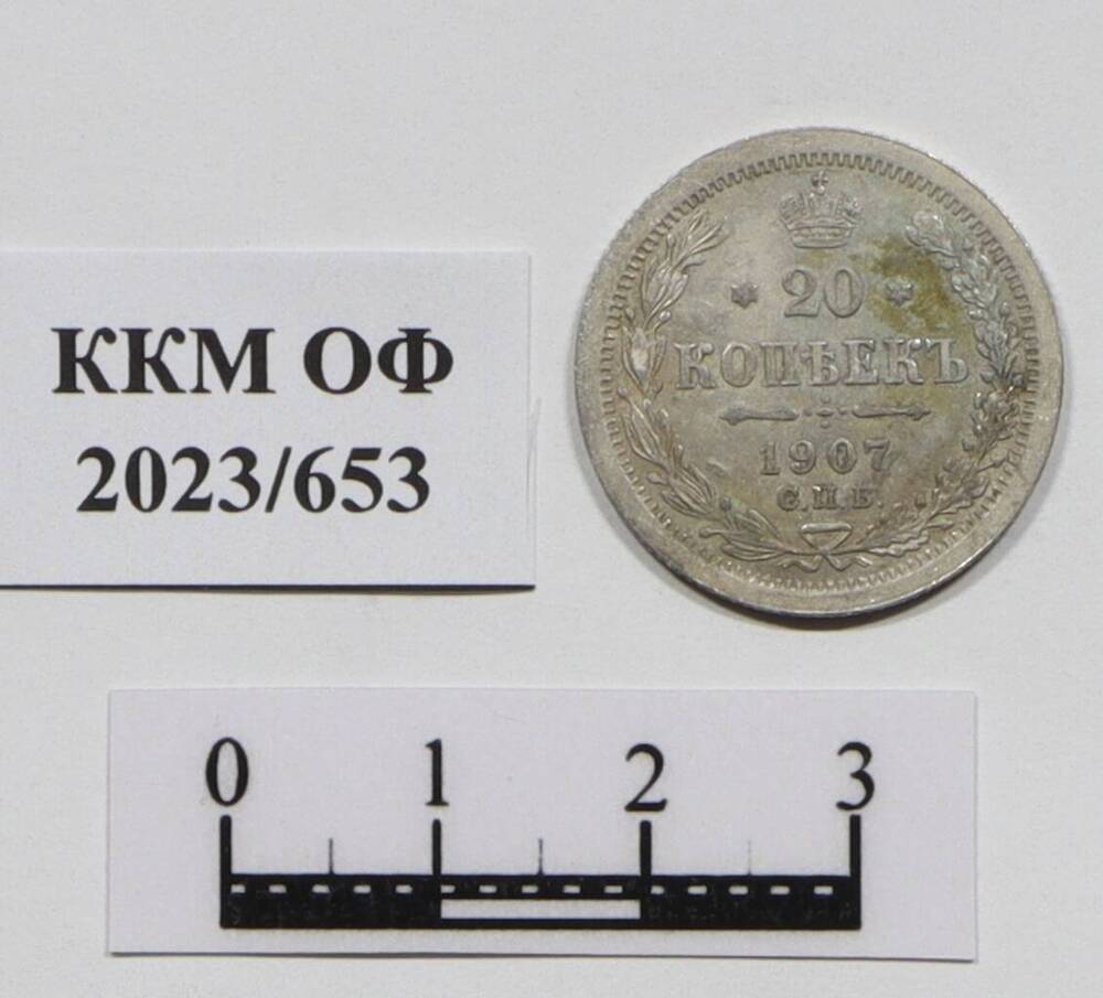 Монета. 20 копеек. Николай II (1894 – 1917 гг.)