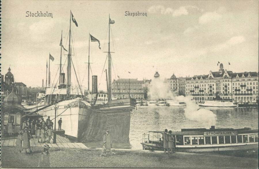Stockholm. Skepsbron. [Стокгольм. Шепсброн. Судовой мост.].