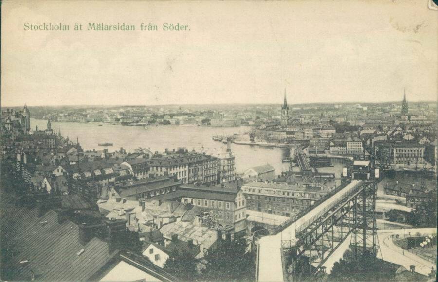 Stockholm åt Mälarsidan från Söder. [Стокгольм. Вид в сторону Меларен от Сёдера.].