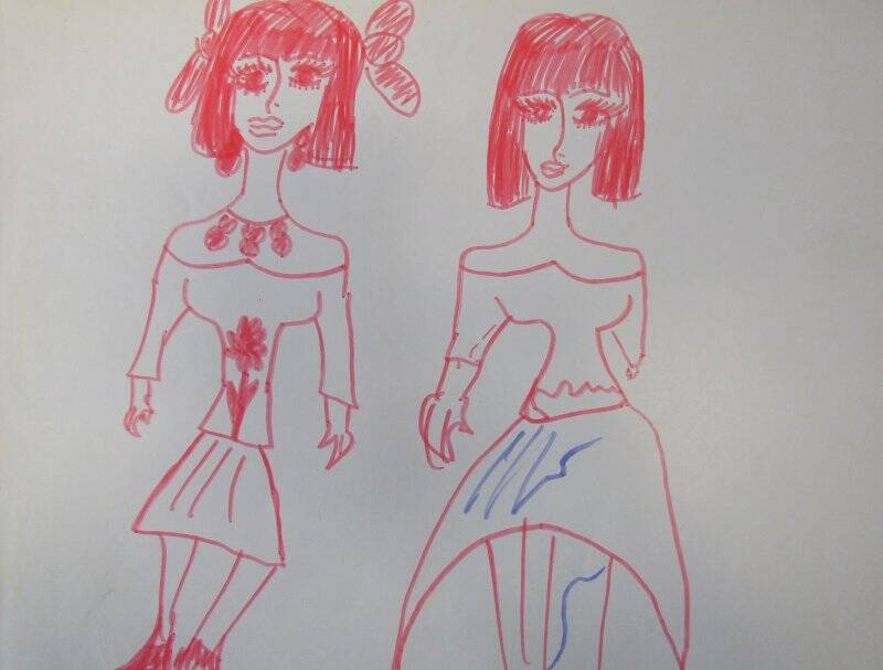 «Две девочки». Детский рисунок