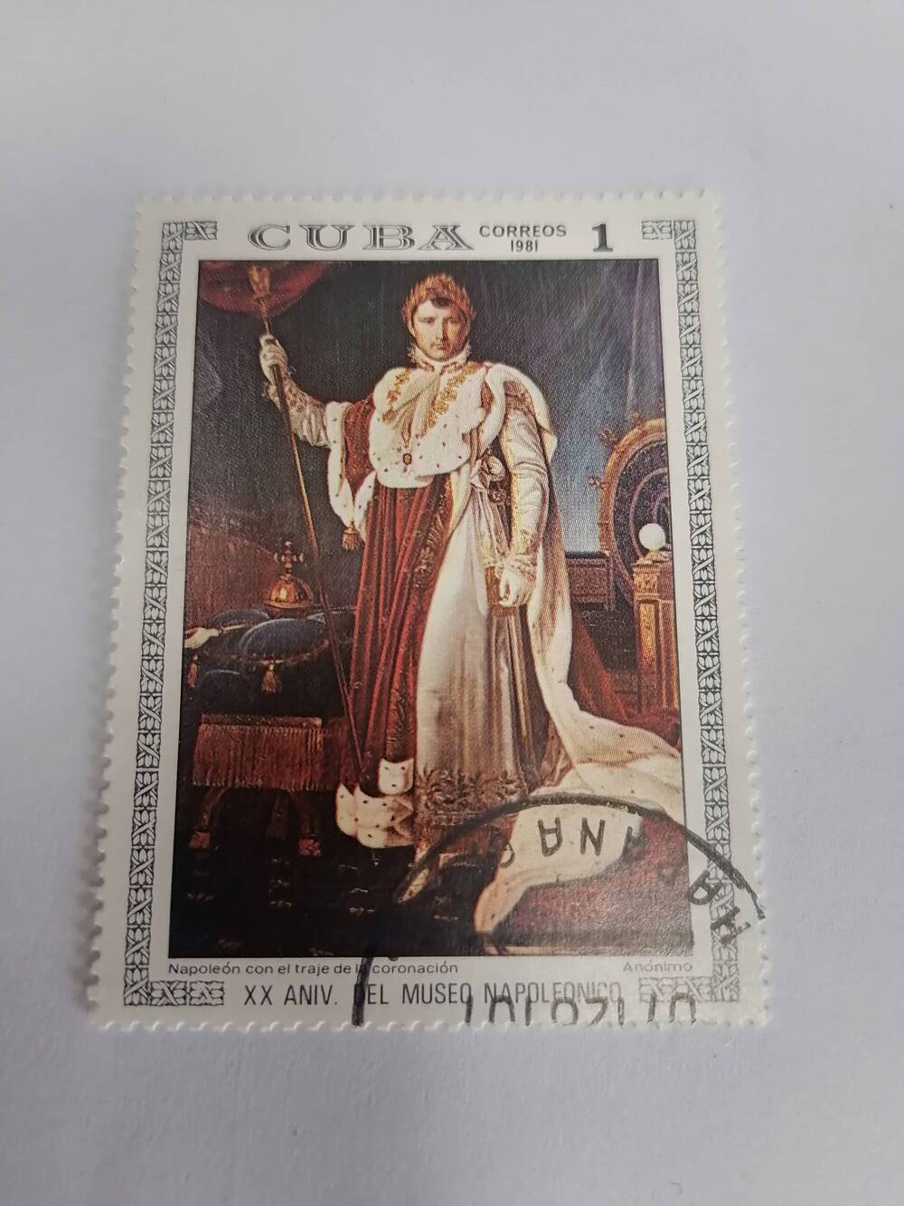 Марка почтовая гашеная, Куба, 1981 г, Cuba, Correos, XX ANIV Del Muzeo Napoleoneco