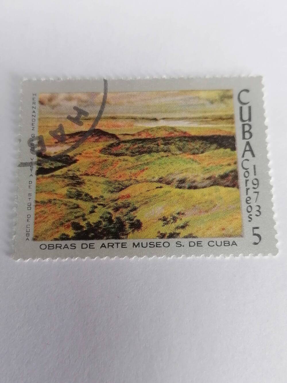 Марка почтовая гашеная, Куба, 1973 г,Cuba, Correos, Obras  s de cuba