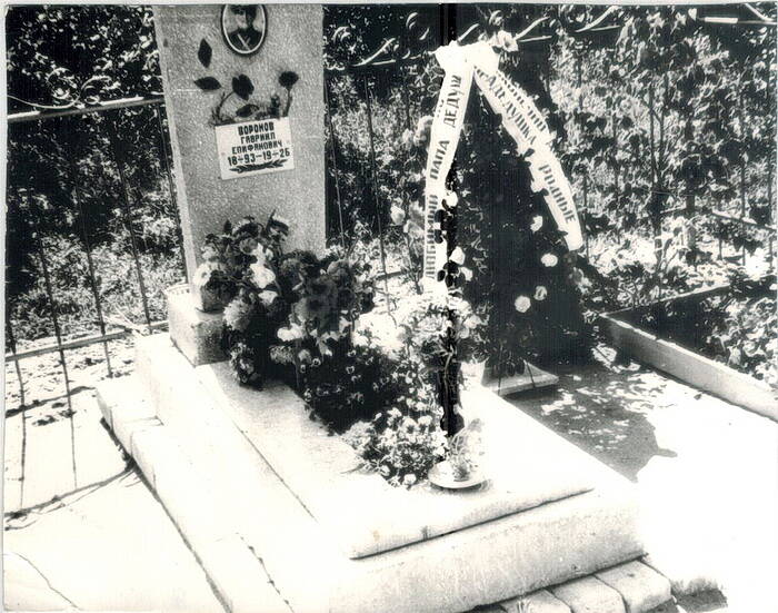 Фото могилы Г. Е. Воронова в селе Красная Орловка.