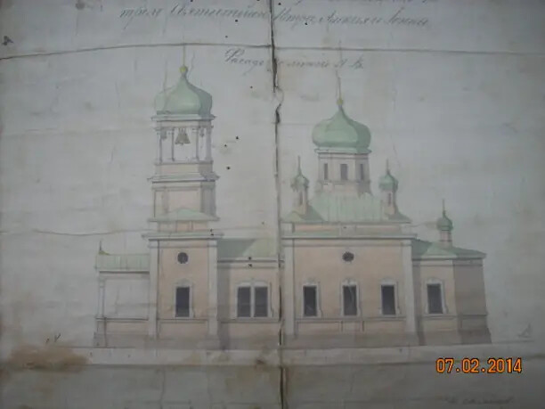 Чертёж храма в селе Маломостовское Курганской епархии